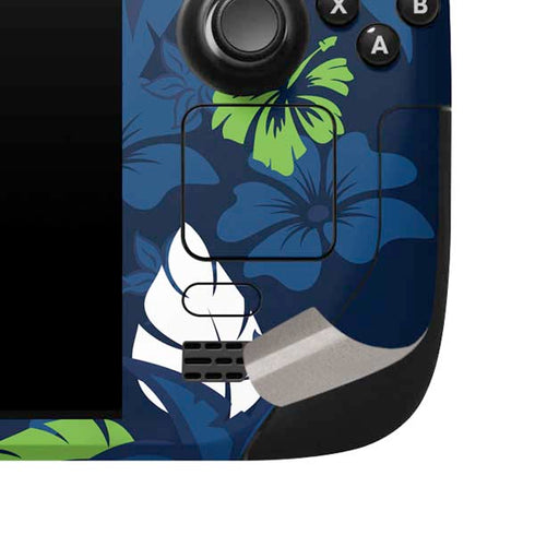 NFL Seattle Seahawks Tropical Print Steam Deck Handheld Gaming Computer Skin